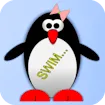 Esther the penguin. Learn to swim.